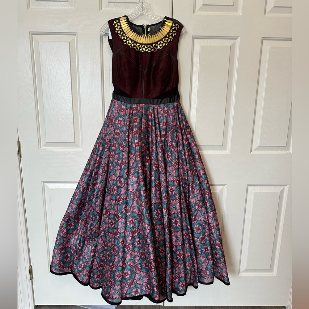 Floor Length Floral Purple Gown